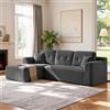 VASAGLE Divano Angolare, Divano Modulabile 244 cm, Consegnato Compresso in Collo, Senza Montaggio, con Ampia Chaise Longue a Sinistra, per Soggiorno, Camera degli Ospiti, Grigio Ardesia LCS183GN01