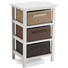 VERSA Gavle Mobile Bagno, Mobiletto Bagno Salvaspazio, Mobiletti, Cassettiera con 3 cassetti per organizzare, Misure (A x L x l) 57 x 28 x 37 cm, Legno e Poliestere, Colore Marrone