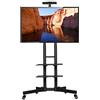 Yaheetech Supporto/Carrello TV Pavimento per Schermi LCD/LED/PLASMA 30-60 Pollici con Ruote Portata 50 kg Max VESA 600 x 400 mm 3 Ripiani Altezza Regolabile Gestione di Cavi Portata 50 kg