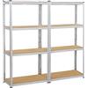 Yaheetech 2 Scaffali/Scaffalatture Garage 160 x 160 x 40 cm in Metallo Zincato Mensole Angolare da Cucina a 4 Ripiani Salvaspazio