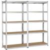 Yaheetech Scaffale in Metallo Acciaio Senza Viti Regolabile Scaffalattura a 5 Ripiani Portata 875 kg per Carichi Pesanti Mensola Salvaspazio 180 x 180 x 40 cm da Garage Cucina Argento