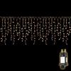 SALCAR Cascata Luci da Esterno, 5m 200 LED Tenda Luminosa Natale Luci Stringa Esterno con 8 Modalità Nataliazie Catena Luminosa Decorazione per Feste Finestra Matrimonio Blacone, Bianco Caldo