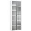 Composad | Libreria Alta della Linea DISEGNO Con 2 Ante in Vetro e 5 Ripiani Regolabili, Libreria Scaffale Moderna, (LxAxP) 81,6x217,5x35,7 cm, Bianco Laccato, Studio, Ufficio, Made in Italy