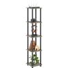 Furinno Turn-N-Tube Scaffale espositivo quadrato ad angolo a 5 livelli, Rovere Francese/Nero