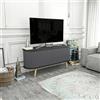 Dmora - Mobile porta TV Aludra, Credenza da soggiorno, Armadio basso per TV, Base parete attrezzata, 140x43h64 cm, Nero e Antracite