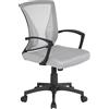 Yaheetech Sedia da Scrivania Ufficio Ergonomica Lombare Reclinabile Girevole a Rotelle Altezza Regolabile in Rete Traspirante con Braccioli Portata 136 kg Grigia