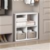 Furinno Cubic Scaffale Organizzatore Multiuso Aperto per Abbigliamento e Armadio, 4 Cubi, Bianco