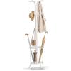SONGMICS Appendiabiti da Terra, Attaccapanni con Portaombrelli, 12 Ganci, Struttura in Metallo, Alto 175 cm, per Ingresso Entrata Soggiorno Camera da Letto, Bianco Perla RCR011W01