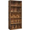 VASAGLE CUSTOS Collezione - Libreria Scaffale a 5 Ripiani, Portaoggetti, Organizzatore con Scomparti, Ripiani Aperti Regolabili, per Soggiorno, Ufficio, Camera da Letto, Marrone Vintage LBC165X01