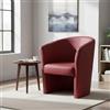 Dmora Poltrona con Rivestimento in Ecopelle, Colore Rosso, cm 65 x 78 x 60