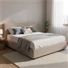 Talamo Italia Letto contenitore Matrimoniale Anna, Made in Italy, Letto con rivestimento in tessuto, Apertura frontale, adatto per materasso cm 160x190, Tortora