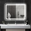 HOMCOM Specchio Bagno con Luce LED 70x90 cm, Specchio da Parete con 3 Colori Dimmerabile, Funzione Memoria, Antiappannamento, Interruttori Touch, in Vetro Temperato, IP44, Orizzontale/Verticale