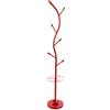 VERSA Derby Appendiabiti da Terra in Stile Minimalista, Attaccapanni da Terra per Ingresso, con 6 Ganci o Appendiabiti, Misure (A x L x l) 185 x 30 x 30 cm, Metallo, Colore Rosso