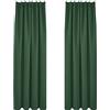 Deconovo Tende Oscuranti per Interni 2 Pezzi, Tende Moderne per Soggiorno e Camera da Letto, 140x180 CM (Larghezza x Altezza), Verde Scuro
