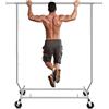 HOKEEPER Appendiabiti resistente su ruote, appendiabiti regolabile, capacità 110 kg, pieghevole, montaggio rapido, spazio estensibile 129-109,5 x 56 x 168-180 cm, acciaio cromato