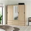 Dmora Armadio Multiuso Grande Agnes, Mobile Multifunzionale, Mobiletto scarpiera, Guardaroba Porta Scarpe, 181x60 h200 cm, Rovere