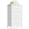 SONGMICS BELLAH Collezione - Cassettiera con 3 Cassetti in Tessuto, Acciaio, MDF, Tessuto Non Tessuto, per Camera da Letto, Armadio, Corridoio e Soggiorno, Bianco Nuvola e Bianco Neve LGS313WH01