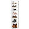 Furinno COMPACT Scarpiera, Organizer Scarpe a 8 Ripiani, Scarpiera Autoportante con Torre Portascarpe Salvaspazio Verticale, per Armadio, Ingresso, Ufficio, Garage, Bianco