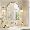 SONGMICS Specchio Bagno, Specchio da Parete, ad Arco, Cornice in Alluminio, 81 x 61 cm, Pellicola di Sicurezza, Facile da Montare, Soggiorno Camera da Letto, Nero Inchiostro LWM015BD01
