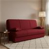 Dmora Divano Letto 3 Posti Alvaro 81x180 cm Nero Contenitore di Apertura Click-clack, Reclinabile