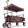 Fuxtec Carrello pieghevole City Bollerwagen FUXTEC - tettuccio rimovibile - asta di trazione - 4 ruote - borsa posteriore - copertura - CT350