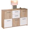 Dmora Mobile Buffet credenza Moderno 5 Ante + 2 cassetti, 77 x 115 x 30 cm