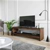 Dmora - Mobile porta TV Mirabel, Credenza da soggiorno, Armadio basso per TV, Base parete attrezzata, 140x40h45 cm, Noce