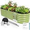 HOFGARTEN 200x60x42 cm Orto Rialzato da Esterno - Letto da Giardino 6-in-1 - Cassone per Aiuola in Acciaio Zincato con Fondo Aperto - Inossidabile & Durevole - Kit Fioriera per Terrazzo (Verde)