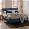 Talamo Italia Letto Matrimoniale Deborah, Letto Contenitore con Rivestimento in Tessuto, 100% Made in Italy, Apertura Frontale, Adatto per Materasso Cm 160x190, Blu