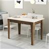 Dmora Tavolo Fisso Ortelo 110x72x75h cm Marrone Noce 6 Posti Forma Rettangolare, Peso Supportato 120 kg