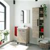 Dmora - Mobile Colonna LosAngeles, Mobile per Bagno a 1 Anta, Armadio pensile sospeso con 5 Ripiani, 51x25h135 cm, Rovere