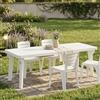 Dmora - Tavolo da esterno Mercurio, Ripiano rettangolare, Tavolo allungabile da giardino o da bar, 100% Made in Italy, 160-220x90h74 cm, Bianco