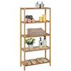 SONGMICS Scaffale da Doccia a 5 Ripiani in Bambù, Scarpiera Mensola Angolo Portasapone 130 x 60 x 26 cm BCB35Y