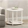 Furinno TURN-N-TUBE Tavolino Rotondo Semplice a 2 Livelli in Legno, Bianco Marmo