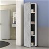 Dmora Armadio multiuso a 1 anta battente e 3 ripiani regolabili, Guardaroba moderno, Mobile alto a colonna, Cm 41x37h182, colore Cemento e Bianco
