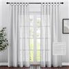 PONY DANCE Tende per Salotto Moderne con Passanti 2 Pezzi 140x220 CM Tende Semitrasparenti Camera da Letto Moderne Curtains Soggiorno con Effetto Lino, Grigio Chiaro