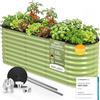 HOFGARTEN 200x60x64 cm Orto Rialzato da Esterno - Letto da Giardino 6-in-1 - Cassone per Aiuola in Acciaio Zincato con Fondo Aperto - Inossidabile & Durevole - Kit Fioriera per Terrazzo (Verde)
