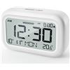 DOOMAY Sveglia digitale comodino - Orologio a batteria con display LCD volume regolabile Snooze e modalità weekend per camera da letto, scrivania, viaggi (D-White)