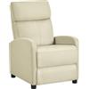 Yaheetech Poltrona Relax Reclinabile Regolabile Divano Monoposto con Poggiapiedi da Soggiorno Camera da Letto 61,5 cm × 87 cm × 99 cm Beige/Lino