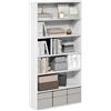Furinno PASIR Libreria, Libreria a 6 Ripiani, Libreria con Ripiani Aperti, 23,9 x 80 x 160 cm, per Ufficio Domestico, Camera da Letto, Soggiorno, Bianco