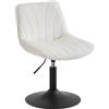VASAGLE Sgabello da Trucco, Schienale, Sedia da Toeletta Regolabile in Altezza, Girevole a 360°, Camera da Letto Sala da Pranzo Postazione Trucco, Tessuto Peluche, Bianco Crema LJB160WD01