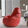 Talamo Italia - Pouf Annachiara, Pouf a sacco, Poltrona a sacco in ecopelle, 100% Made in Italy, 70x70h110 cm, Rosso
