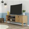 Dmora - Mobile porta TV Biham, Credenza da soggiorno, Armadio basso per TV, Base parete attrezzata, 120x30 h45 cm, Quercia