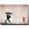 Giallobus - Quadro - Banksy - Pioggia di colori - Tela Canvas Telaio Premium Alto Spessore - 100x70 - Pronto da appendere - Quadri moderni per la casa