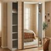 Dmora - Guardaroba 2 ante Diandra, Mobile camera da letto, Cabina armadio portabiti, Armadio appendiabiti, 150x61 h200 cm, Bianco e Rovere