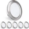 KYOTECH Faretti da Incasso a LED 230V, 4W 440LM Faretti LED 16mm Ultrapiatti 2700K Bianco Caldo Faretti da Soffitto Foro 55-60mm per Cucina, Soggiorno, Camera da Letto, Nichel Spazzolato, Set da 6