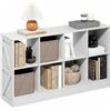 Furinno JENSEN Libreria 8 Cubi Stile Rustico, Libreria Espositiva, per Soggiorno, Camera da Letto, Home Office, Bianco