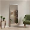 Dmora - Specchio Acamar, Specchiera, Articolo d'arredo a muro, Decorazione con specchio, 40x2h120 cm, Bianco