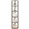 SONGMICS HOME Scaffale ad Angolo a 6 Ripiani, Mobiletto Salvaspazio in Legno e Metallo, 38,3 x 27 x 173,5 cm, per Bagno e Cucina, Marrone Vintage e Nero Inchiostro, Collezione Braylin LBC660KD01