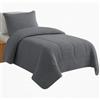 Corredocasa Trapunta piumone Coral Tinta Unita Caldo Vellutata Cinigliata Invernale Made in Italy per Un Letto Morbido Piumino 4 Stagioni Double Face (Grigio agnellato, Singolo)